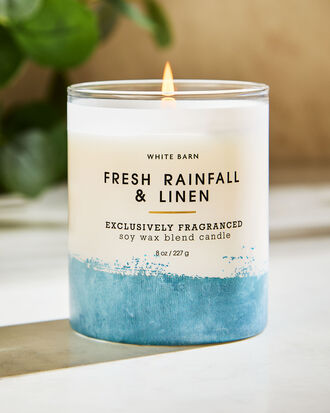 Fresh Rainfall &amp; Linen Single Wick Candle