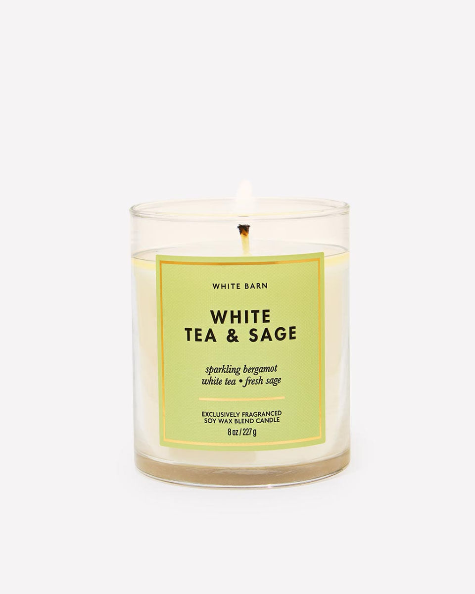 White Tea &amp; Sage Single Wick Candle