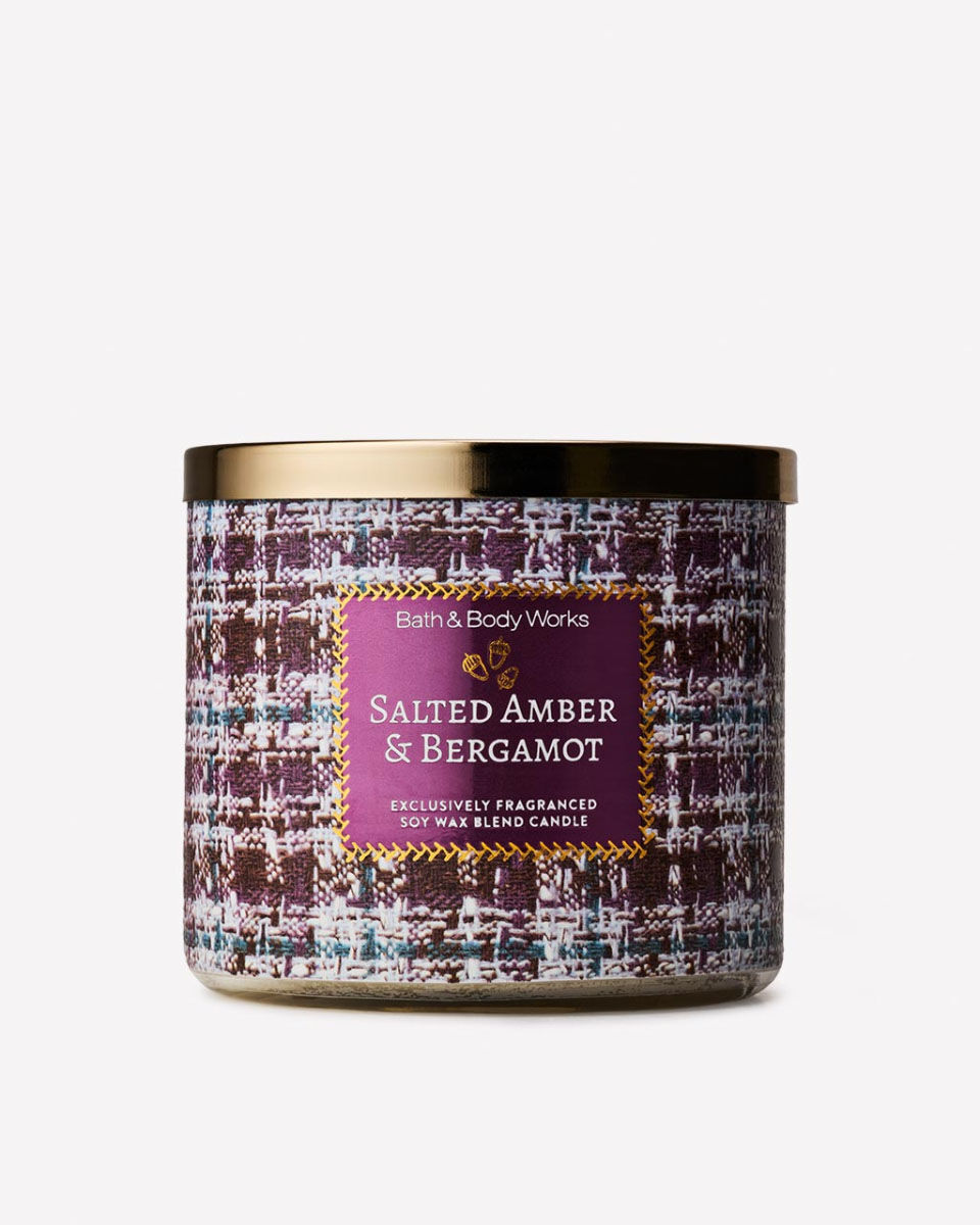 Salted Amber &amp; Bergamot 3-Wick Candle