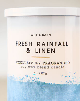 Fresh Rainfall &amp; Linen Single Wick Candle