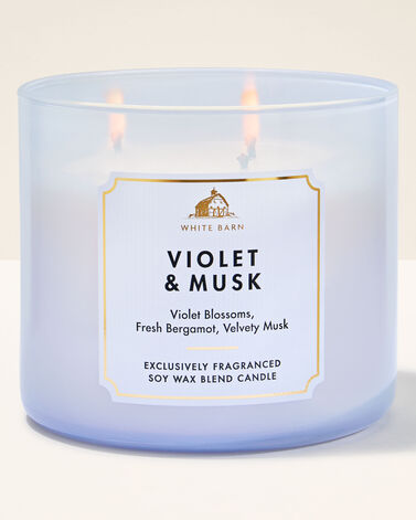 Violet &amp; Musk 3-Wick Candle