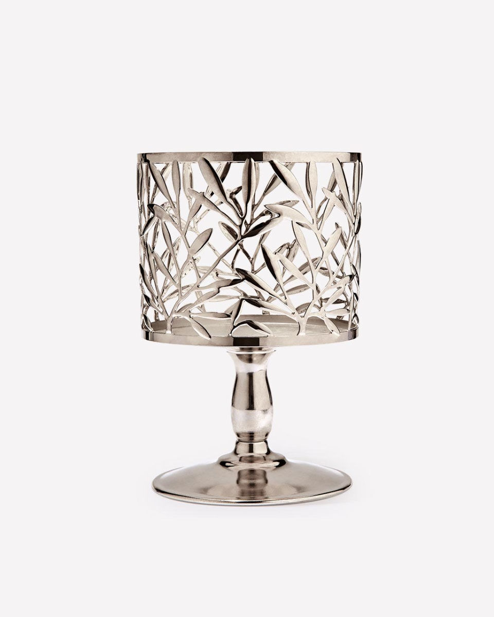 Vine Leaf Pedestal 3-Wick Candle Holder