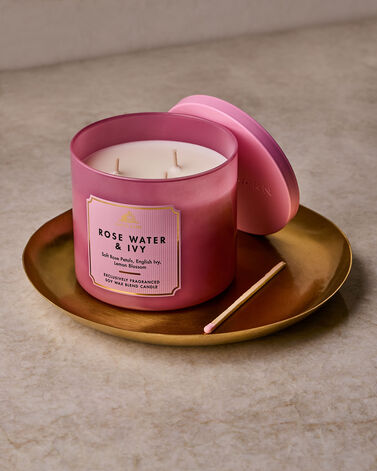 Rose Water &amp; Ivy 3-Wick Candle